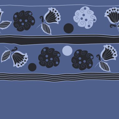 Dikişsiz soyut renkli çiçek deseni