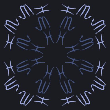 Zodiac Signs Dikişsiz desen. Vektör Illustration
