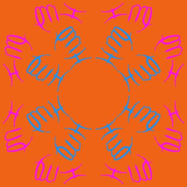 Zodiac Signs ile Dikişsiz soyut desen, vektör illüstrasyon