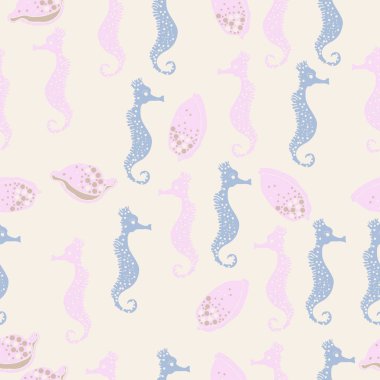 Dikişsiz deniz deseni, vektör çizimi