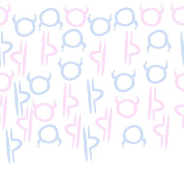 Terazi ve Boğa burçlarının dikişsiz desen, kopya alanı