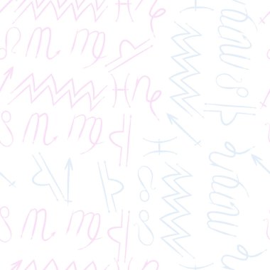 Zodiac Signs Dikişsiz desen. Vektör Illustration