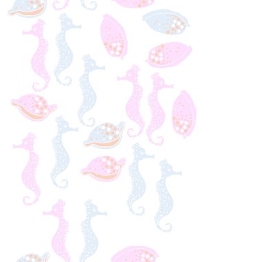 Dikişsiz deniz deseni, vektör çizimi