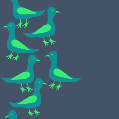 renkli güvercinler desen, sadece vektör illüstrasyon 
