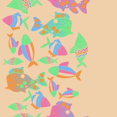 Renkli balıklar ile dikişsiz desen, vektör