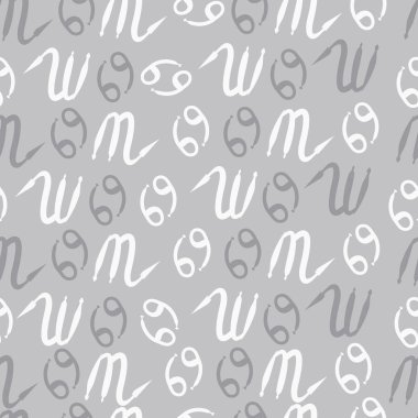 Zodiac Signs Dikişsiz desen. Vektör Illustration