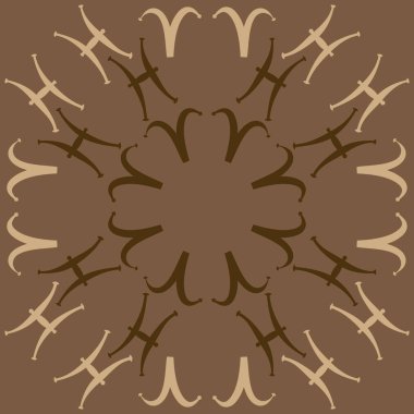 Soyut basit çiçek süsünün dikişsiz deseni