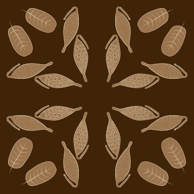 Yaprakları ile çiçek motifi Dikişsiz desen 