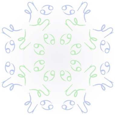 Zodiac Signs Dikişsiz desen. Vektör Illustration