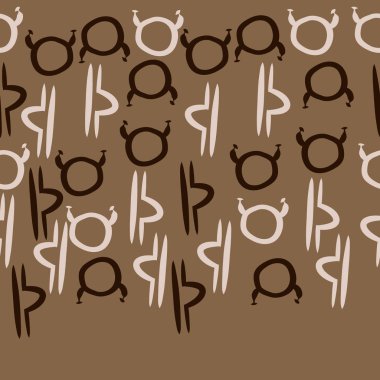 Terazi ve Boğa burçlarının dikişsiz desen, kopya alanı