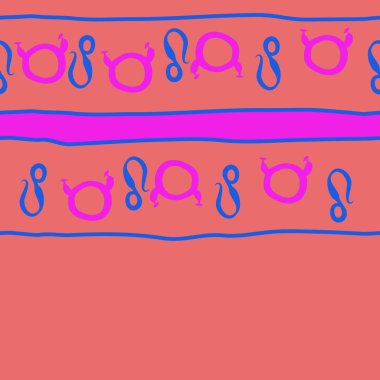 Burç burçları ile dikişsiz soyut desen, Boğa ve Aslan burçları vektör illüstrasyon 