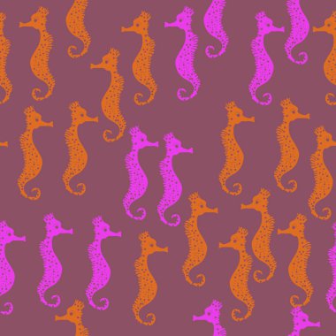 Seahorses desen renkli vektör Illustration