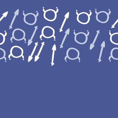 Burçlar ile dikişsiz desen, vektör arka plan