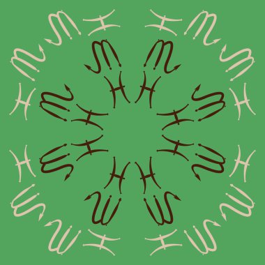 Akrep, oğlak burçlarının dikişsiz deseni. Vektör çizimi