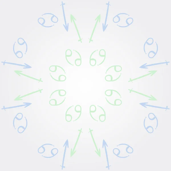 十二生肖符号 复制空间的圆形图案 — 图库矢量图片