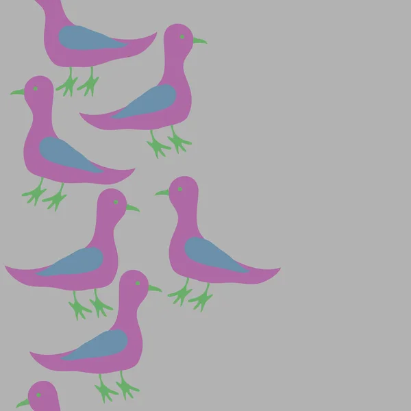 Buntes Taubenmuster Einfach Vektorillustration — Stockvektor