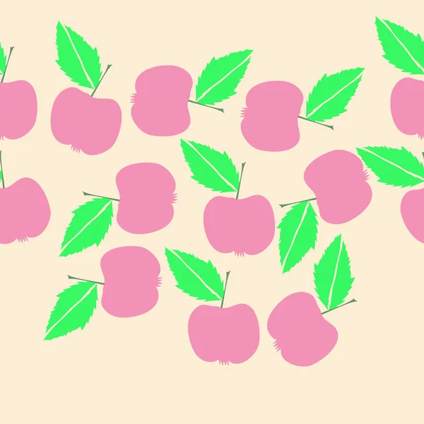 Absztrakt Háttér Almával Levelekkel — Stock Vector