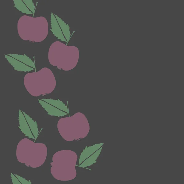 Abstrakter Hintergrund Mit Äpfeln Und Blättern — Stockvektor