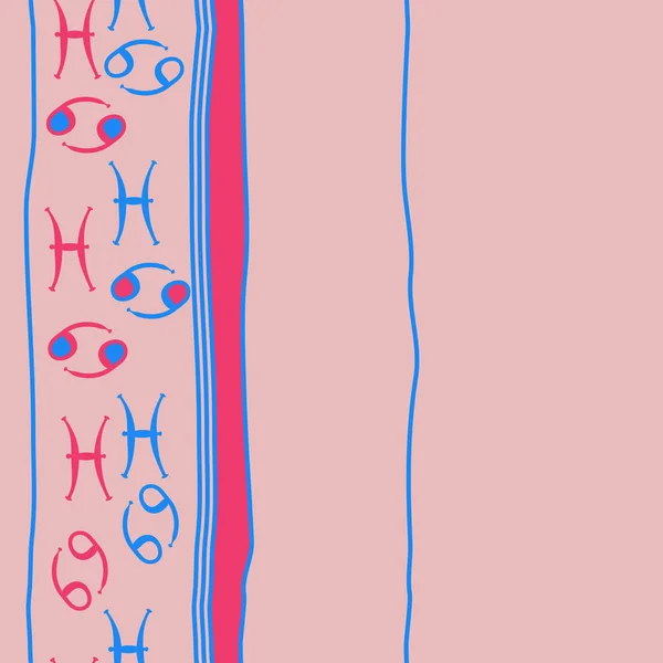 Bezproblemowy Wzór Abstrakcyjnej Prostej Ozdoby Zodiaku — Wektor stockowy