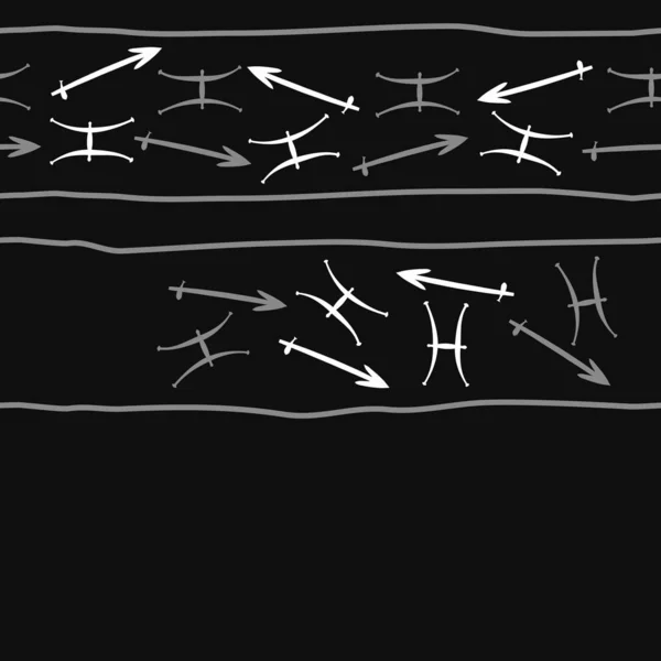 Patrón Sin Costura Adornos Simples Abstractos Del Zodíaco — Archivo Imágenes Vectoriales