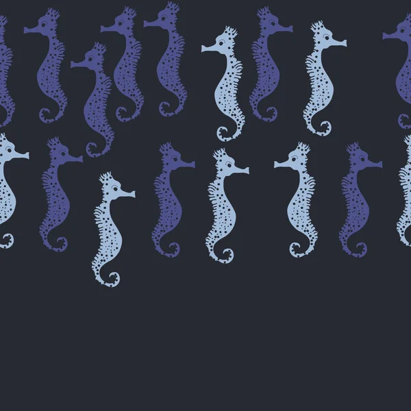 Барвиста Векторна Ілюстрація Візерунка Морських Коней Копіювати Простір — стоковий вектор