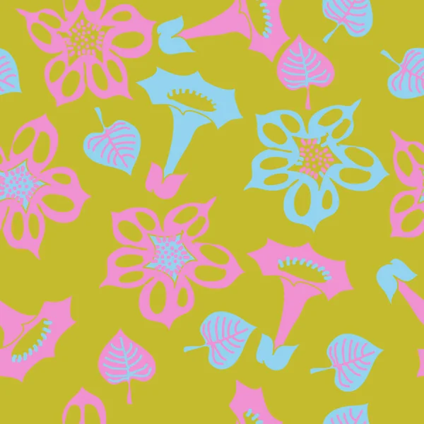 Patrón Floral Sin Costuras Ilustración Vectorial — Archivo Imágenes Vectoriales