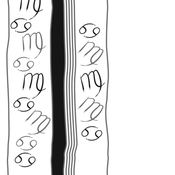 Modèle Vectoriel Abstrait Avec Signes Lignes Zodiaque — Image vectorielle