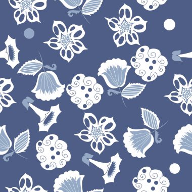 Yaratıcı çiçeklerle kesintisiz soyut desen