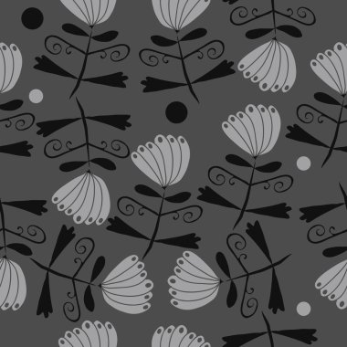 Yaratıcı çiçeklerle kesintisiz soyut desen