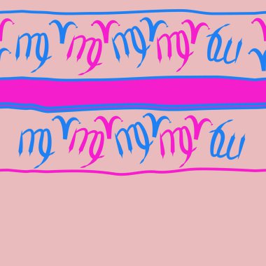 Zodiac Signs Dikişsiz desen-Başak, koç. Vektör Illustration