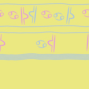 Zodiac Signs Dikişsiz desen. Vektör Illustration