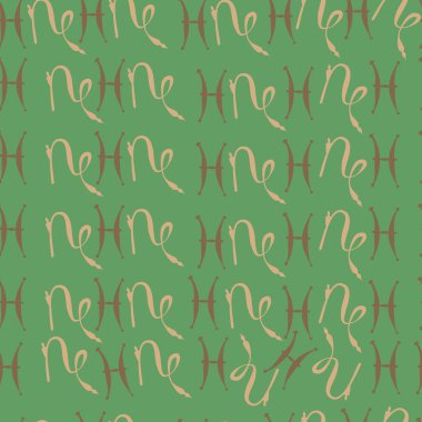 soyut zodyak şekilleri, Balık ve Akrep yeşil tam kare vektör illüstrasyon 