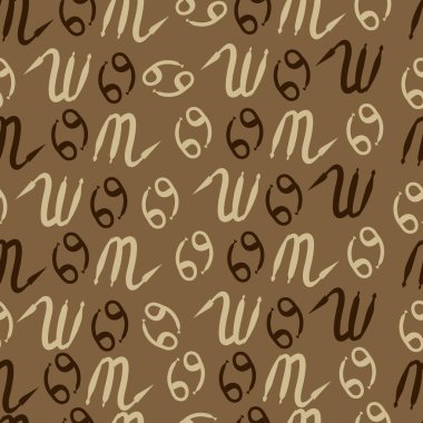 Zodiac Signs Dikişsiz desen. Vektör Illustration