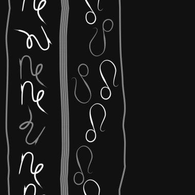 Zodyak işaretleri Dikişsiz desen - aslan, oğlak. Vektör çizimi