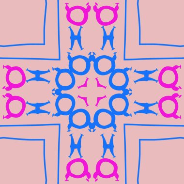 Burçlar ile dikişsiz soyut desen, Boğa ve İkizler burçları vektör illüstrasyon 