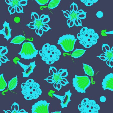 Yaratıcı çiçeklerle kesintisiz soyut desen