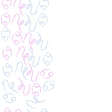 Zodiac Signs Dikişsiz desen-Oğlak, kanser. Vektör Illustration