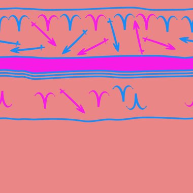 Burçların dikişsiz desen - yay, koç. Vektör çizimi