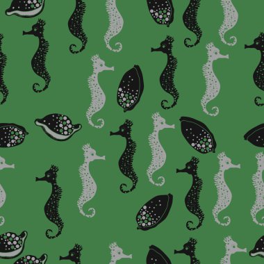 Dikişsiz deniz deseni, vektör çizimi