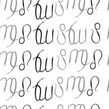 Zodiac Signs Dikişsiz desen-Başak, Leo. Vektör Illustration