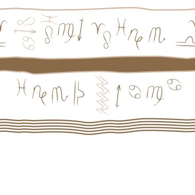 Zodiac Signs Dikişsiz desen. Vektör Illustration