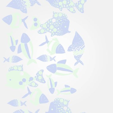 Renkli balıklar ile dikişsiz desen, vektör