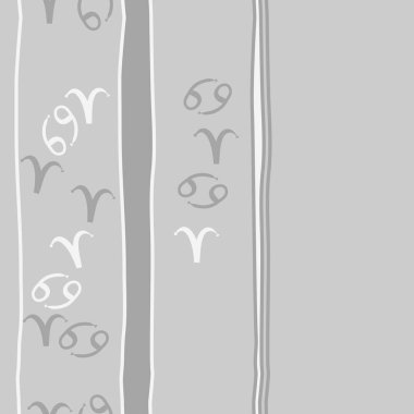 Zodiac Signs Dikişsiz desen. Vektör Illustration