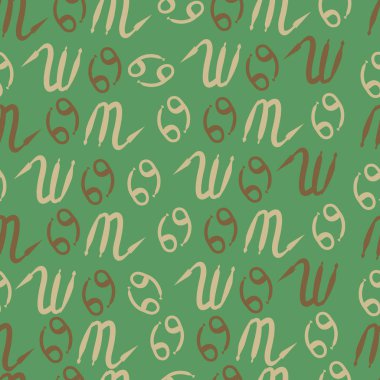 Zodiac Signs Dikişsiz desen. Vektör Illustration