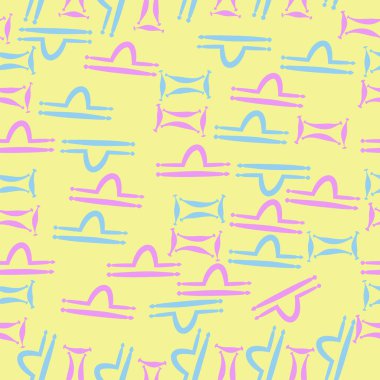 Zodyak işaretleri Dikişsiz desen - İkizler, terazi. Vektör çizimi