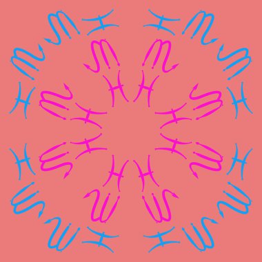 Akrep, oğlak burçlarının dikişsiz deseni. Vektör çizimi