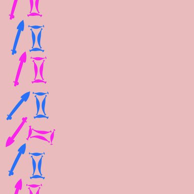 Burçların dikişsiz desen - yay, İkizler. Vektör çizimi