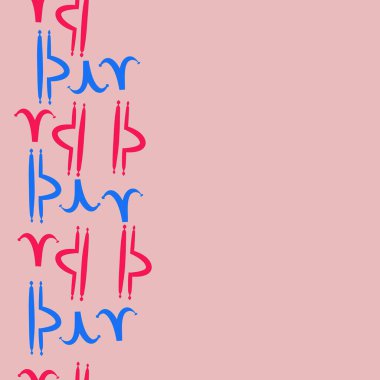 Burçların dikişsiz desen - terazi, koç. Vektör çizimi