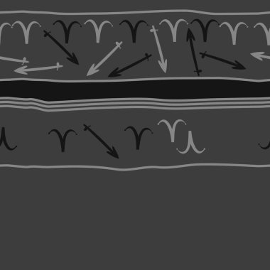 Burçların dikişsiz desen - yay, koç. Vektör çizimi