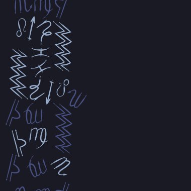 Zodiac Signs Dikişsiz desen. Vektör Illustration